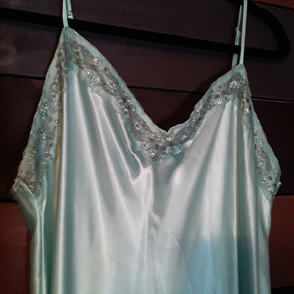 NWOT XL Delicates Stunning Mint Green Long Sexy Girly Feminine Lingerie Gown - Picture 6 of 10